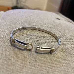 Vintage Tiffany & Co. Sterling Silver & 18k Yellow Gold Circle Hook Bracelet